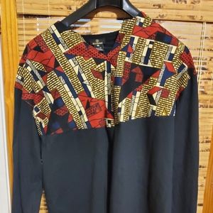 Diyanu African Print Long Sleeve Shirt